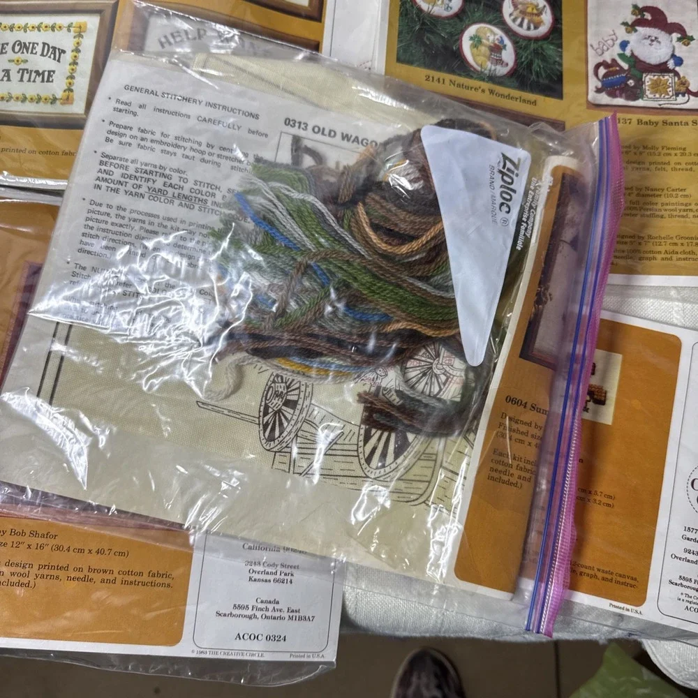 Creative Circle Lot 5 Needlecraft Kits 2161, 313, 1628, 330 &‎ 4005 Vintage